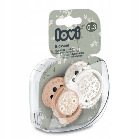 Lovi Smoczek Dynamiczny Uspokajający 0-3 M 2Szt Blossom Pastelowe Kolory