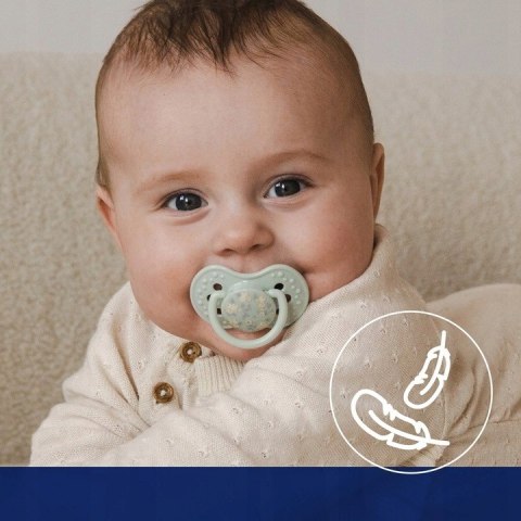 Lovi Smoczek Silikonowy Dynamiczny 6-18M 2 Szt. Blossom Ivory Beżowy Róż