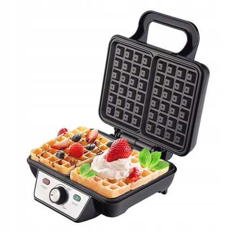 Metalowa Gofrownica 2 Chrupiące Gofry Xl Głębokie Płyty Reg Temp Duża Moc