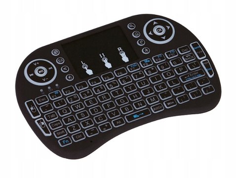 Mini Bezprzewodowa Klawiatura Qwerty Z Touchpadem I Rgb Podświetleniem