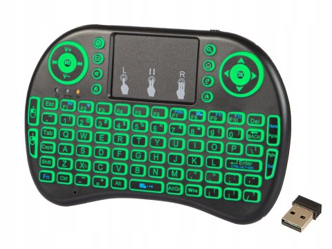 Mini Bezprzewodowa Klawiatura Qwerty Z Touchpadem I Rgb Podświetleniem