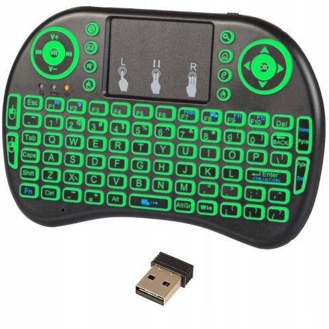 Mini Bezprzewodowa Klawiatura Qwerty Z Touchpadem I Rgb Podświetleniem