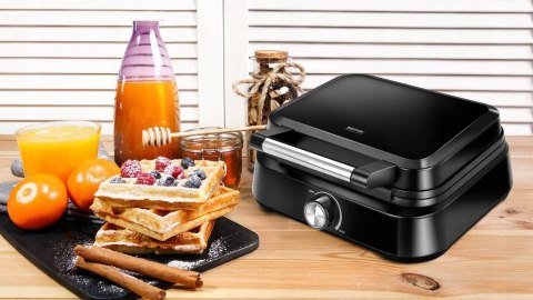 Mocna Gofrownica Mpm Mgo-40 Duża Moc 1500W Czarna Wysoka Jakość