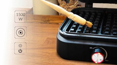 Mocna Gofrownica Mpm Mgo-40 Duża Moc 1500W Czarna Wysoka Jakość