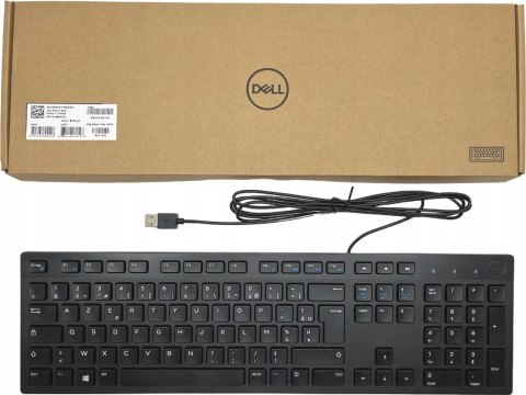Oryginalna Przewodowa Biurowa Klawiatura Dell Kb216 Na Usb Quietkey Czarna