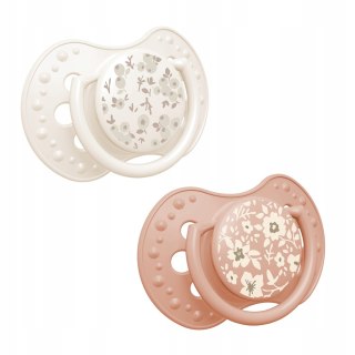 Smoczek Silikonowy Dynamiczny Lovi 3-6M 2 Szt. Blossom Ivory Wzór Kwiaty