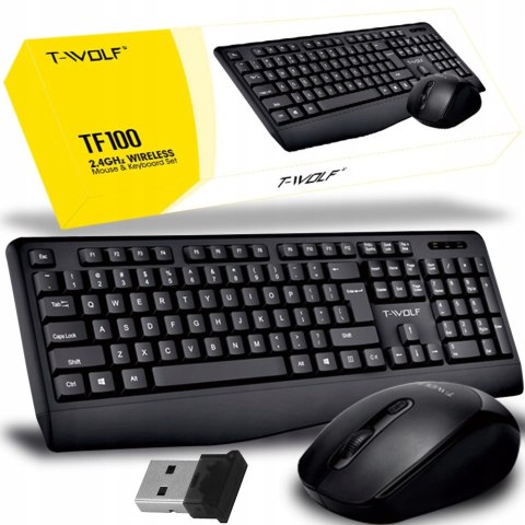 T-Wolf Tf100 Klawiatura Membranowa Bezprzewodowa Wireless Bt + Mysz Myszka
