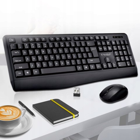 T-Wolf Tf100 Klawiatura Membranowa Bezprzewodowa Wireless Bt + Mysz Myszka