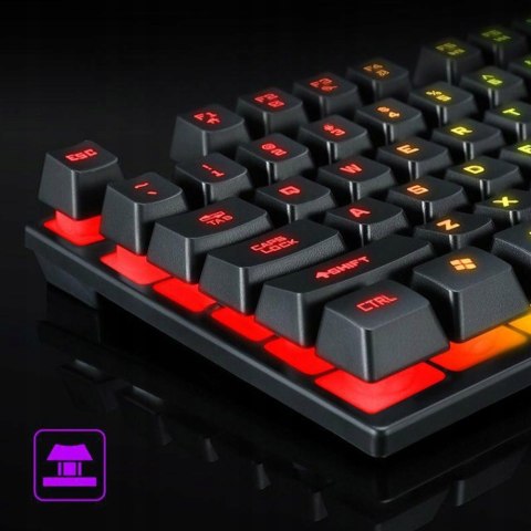 Zestaw Klawiatura Gamingowa Hybrydowa Podświetlana Rgb + Mysz Myszka
