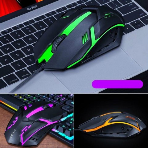 Zestaw Klawiatura Gamingowa Hybrydowa Podświetlana Rgb + Mysz Myszka