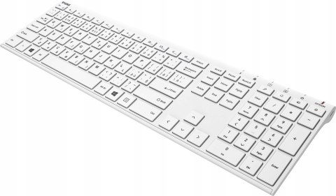 Bezprzewodowa Klawiatura Slim Low Akumulator Metal Biała Wskaźniki Led