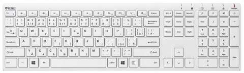 Bezprzewodowa Klawiatura Slim Low Akumulator Metal Biała Wskaźniki Led