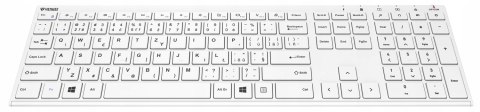 Bezprzewodowa Klawiatura Slim Low Akumulator Metal Biała Wskaźniki Led