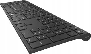 Bezprzewodowa Klawiatura Slim Low Akumulator Metal Czarna Mocna