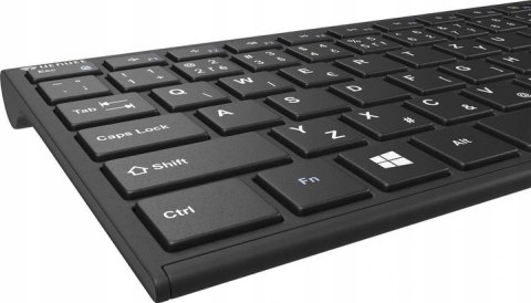 Bezprzewodowa Klawiatura Slim Low Akumulator Metal Czarna Mocna