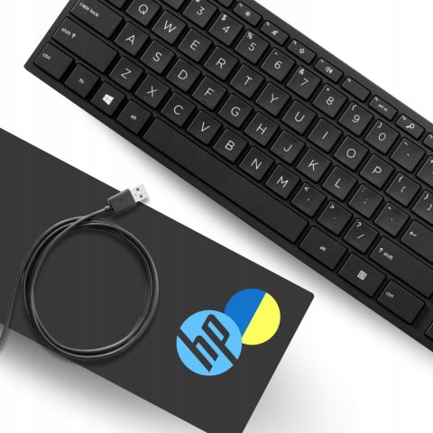 Hp Pro!| Cicha Biurowa Klawiatura Usb| Układ Pl /Us + Cyrylica |Czarna Slim