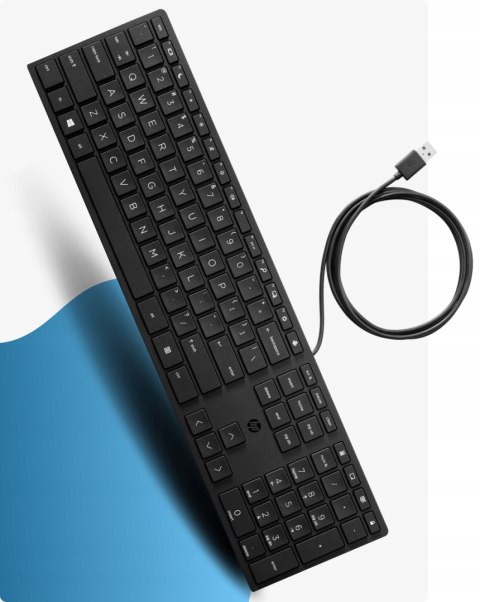Hp Pro!| Cicha Biurowa Klawiatura Usb| Układ Pl /Us + Cyrylica |Czarna Slim