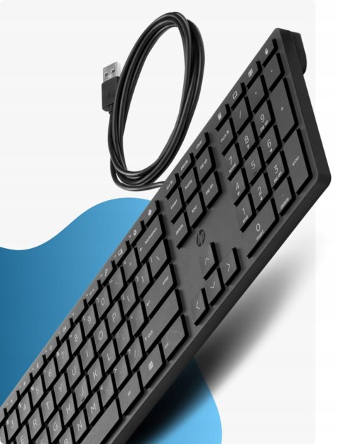 Hp Pro!| Cicha Biurowa Klawiatura Usb| Układ Pl /Us + Cyrylica |Czarna Slim