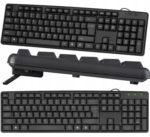 Klawiatura Biurowa Dla Graczy Gamingowa Do Pc Usb Czarna Mocna