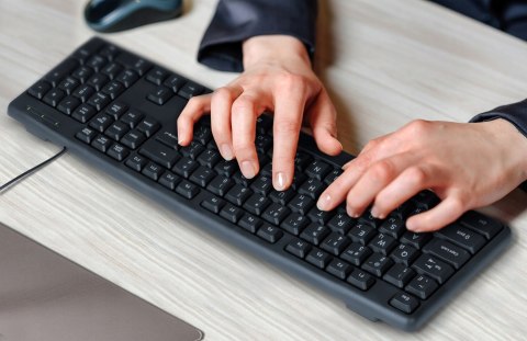 Klawiatura Biurowa Dla Graczy Gamingowa Do Pc Usb Czarna Mocna
