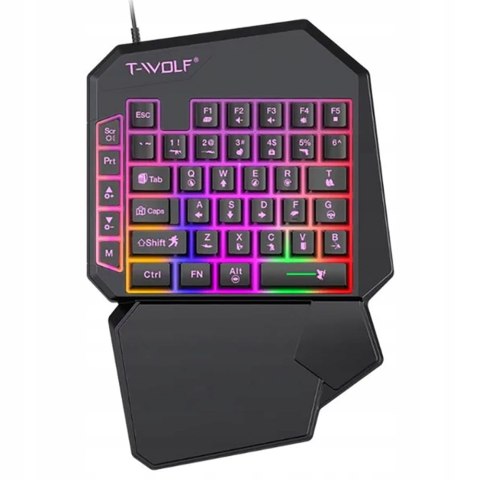 Klawiatura Dla Graczy Na Rękę Gamingowa Led Keypad Podświetlana