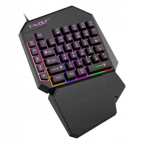 Klawiatura Dla Graczy Na Rękę Gamingowa Led Keypad Podświetlana