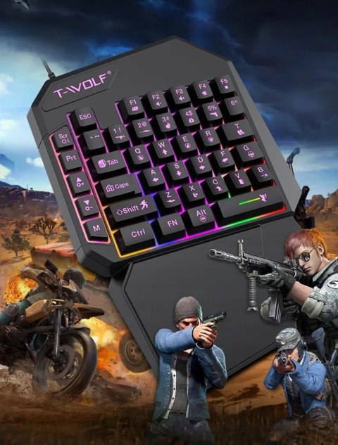 Klawiatura Dla Graczy Na Rękę Gamingowa Led Keypad Podświetlana