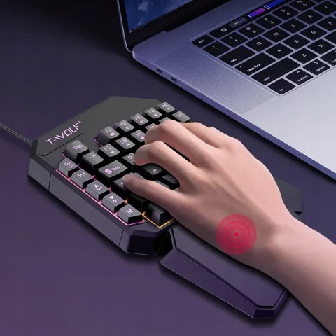 Klawiatura Dla Graczy Na Rękę Gamingowa Led Keypad Podświetlana