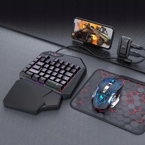 Klawiatura Dla Graczy Na Rękę Gamingowa Led Keypad Podświetlana
