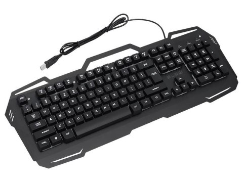 Klawiatura Gamingowa Podświetlana Led Dla Graczy Stalowa Usb Cicha Czarna
