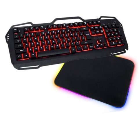 Klawiatura Gamingowa Podświetlana Led Dla Graczy Stalowa Usb Cicha Czarna