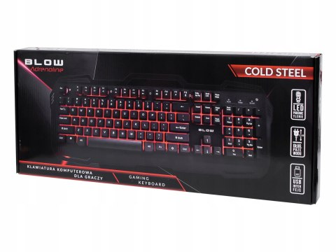 Klawiatura Gamingowa Podświetlana Led Dla Graczy Stalowa Usb Cicha Czarna