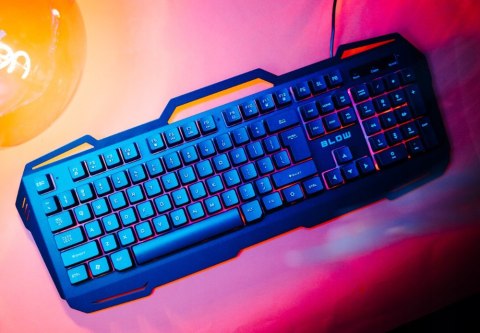 Klawiatura Gamingowa Podświetlana Led Dla Graczy Stalowa Usb Cicha Czarna