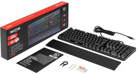 Klawiatura Mad Dog Gk600 Outemu Red Czarny Led Podświetlana Usb