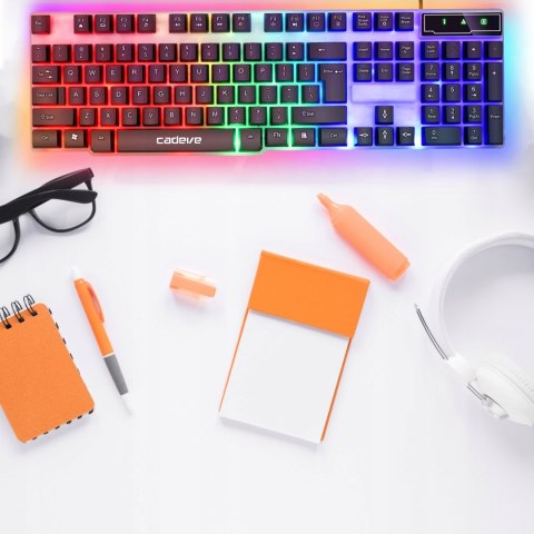 Klawiatura Podświetlana Rgb Dla Graczy Gamingowa Membranowa Led Usb 2.0 3.0