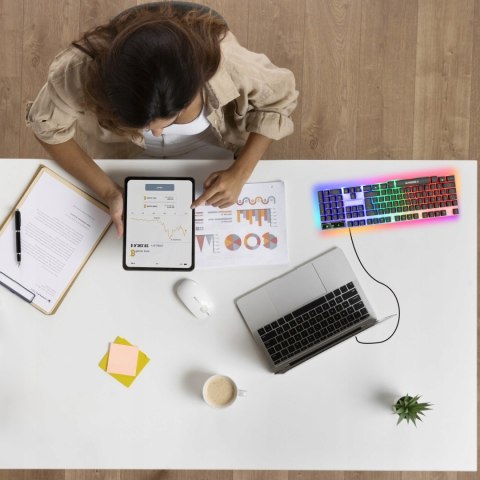 Klawiatura Podświetlana Rgb Dla Graczy Gamingowa Membranowa Led Usb 2.0 3.0