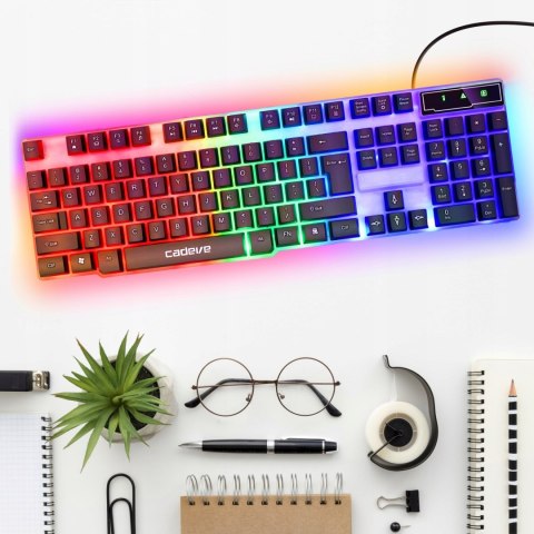 Klawiatura Podświetlana Rgb Dla Graczy Gamingowa Membranowa Led Usb 2.0 3.0