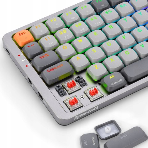Klawiatura Redragon K652gg Pro Azure Rgb Biały Szary Podświetlana Led