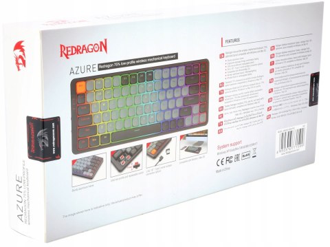 Klawiatura Redragon K652gg Pro Azure Rgb Biały Szary Podświetlana Led