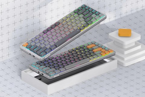 Klawiatura Redragon K652gg Pro Azure Rgb Biały Szary Podświetlana Led