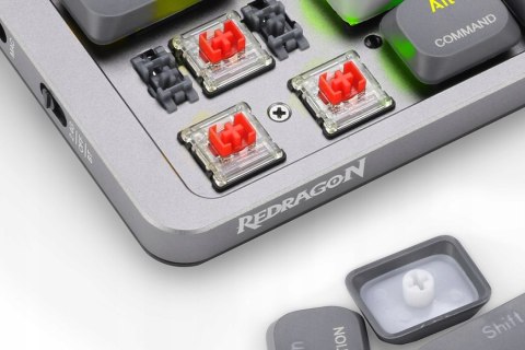 Klawiatura Redragon K652gg Pro Azure Rgb Biały Szary Podświetlana Led