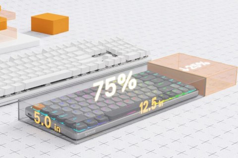 Klawiatura Redragon K652gg Pro Azure Rgb Biały Szary Podświetlana Led