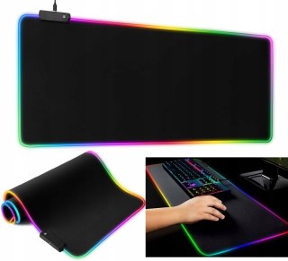 Podkładka Pod Myszkę Klawiaturę Gamingowa Rgb 30X80cm Duża Podświetlana Xxl