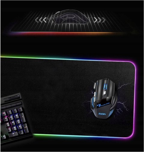 Podkładka Pod Myszkę Klawiaturę Gamingowa Rgb 30X80cm Duża Podświetlana Xxl