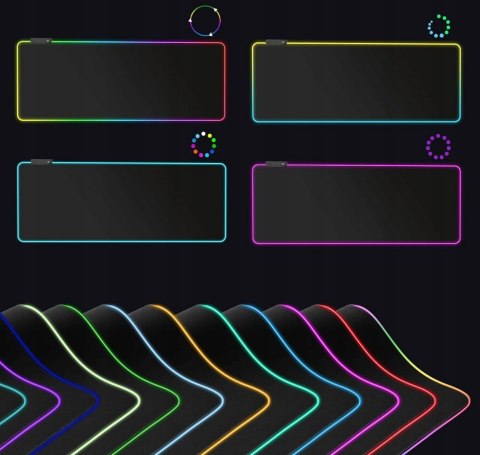 Podkładka Pod Myszkę Klawiaturę Gamingowa Rgb 30X80cm Duża Podświetlana Xxl