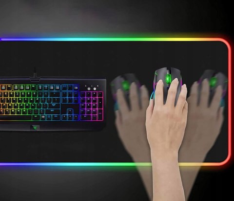 Podkładka Pod Myszkę Klawiaturę Gamingowa Rgb 30X80cm Duża Podświetlana Xxl