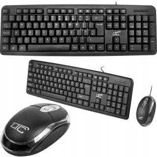 Zestaw Biurowy Klawiatura Membranowa + Myszka Mysz Czarna Gaming