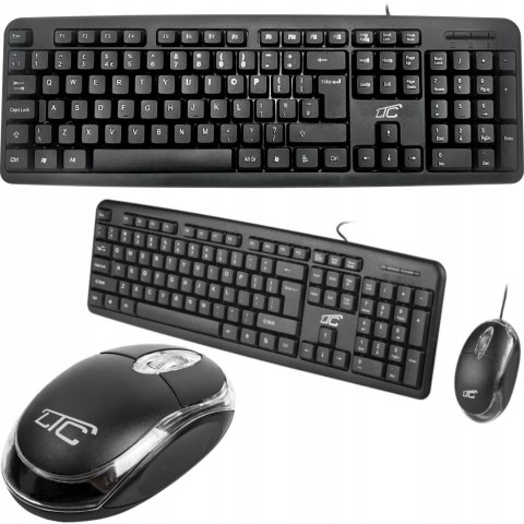 Zestaw Biurowy Klawiatura Membranowa + Myszka Mysz Czarna Gaming