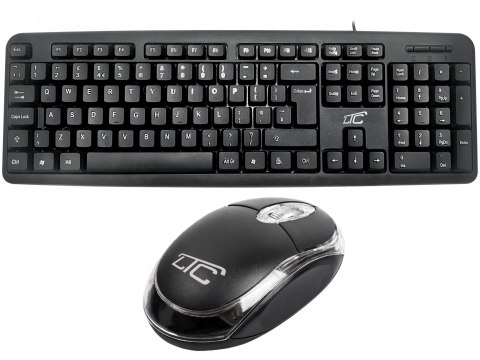 Zestaw Biurowy Klawiatura Membranowa + Myszka Mysz Czarna Gaming