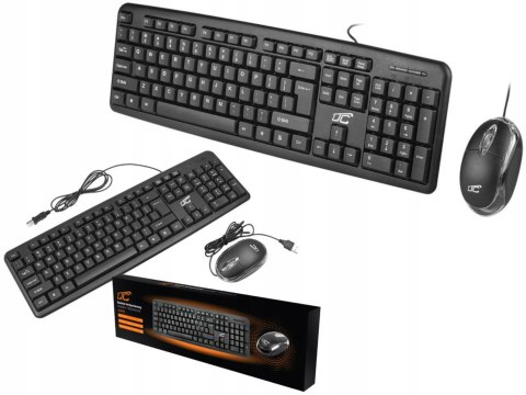 Zestaw Biurowy Klawiatura Membranowa + Myszka Mysz Czarna Gaming